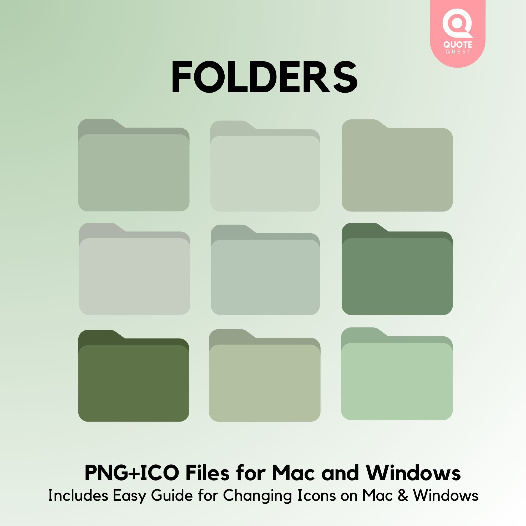 17 Desktop Organizer Wallpaper – Minimalist Green Digital Bundle for Productivity & Aesthetic Setup - Image 3