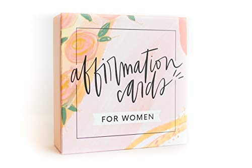 Affirmation Cards for Women – Floral Boxed Set for Daily Encouragement Box of Affirmation Cards for Women with pastel floral design and handwritten-style typography, promoting daily inspiration and self-love