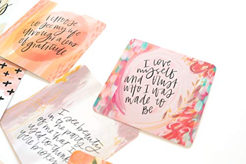 Affirmation Cards for Women – Inspirational Quotes with Watercolor Designs Affirmation Cards for Women with watercolor backgrounds and handwritten-style inspirational quotes promoting gratitude, self-love, and healing