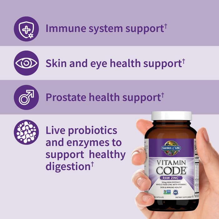 Whole Food Zinc Benefits – Immune, Skin, Prostate & Digestive Support Whole food zinc supplement benefits for immune, skin, prostate, and digestive health