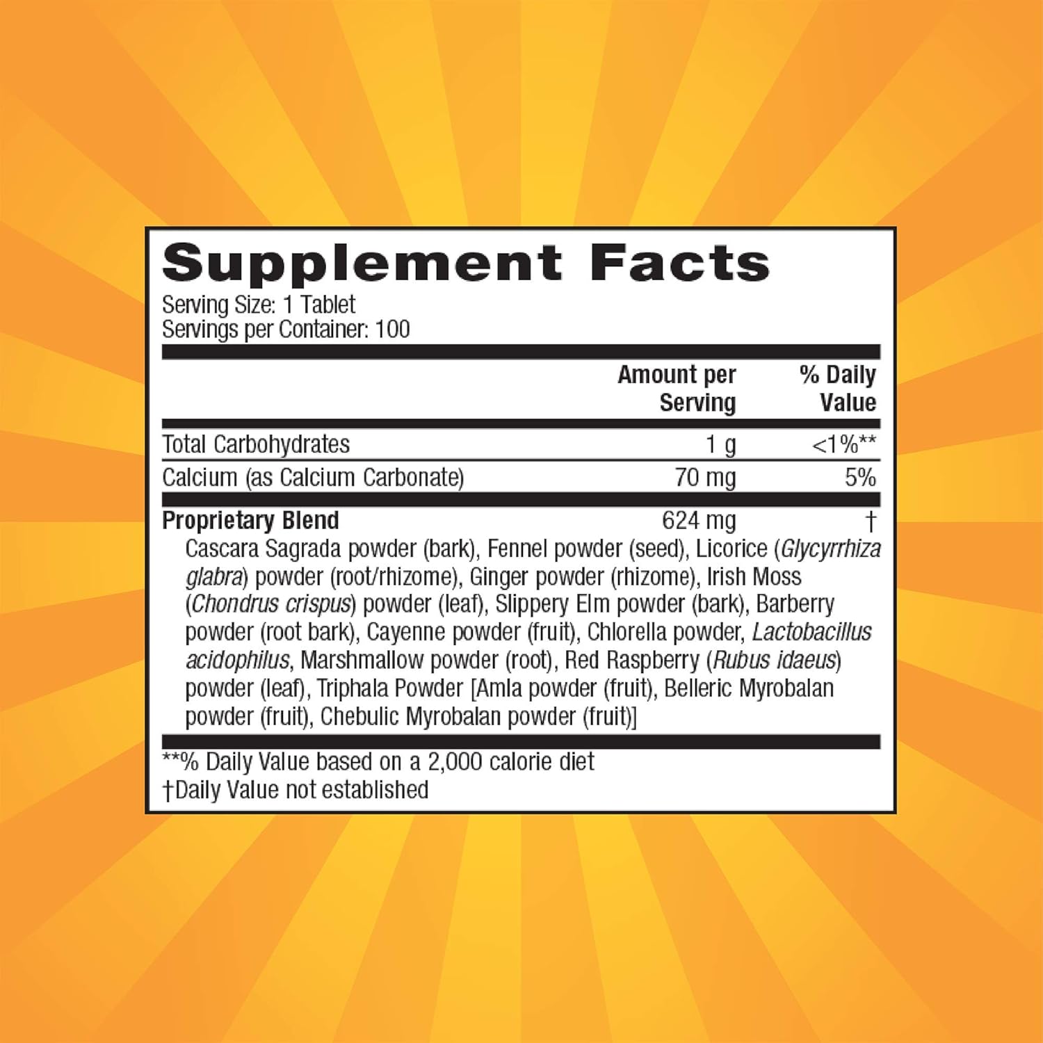 Super Cleanse® Supplement Facts – Herbal Colon Cleanse Formula Supplement Facts for Super Cleanse colon cleanse supplement with herbal blend