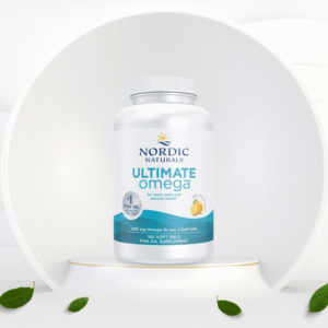 Nordic Naturals Ultimate Omega fish oil supplement bottle and box