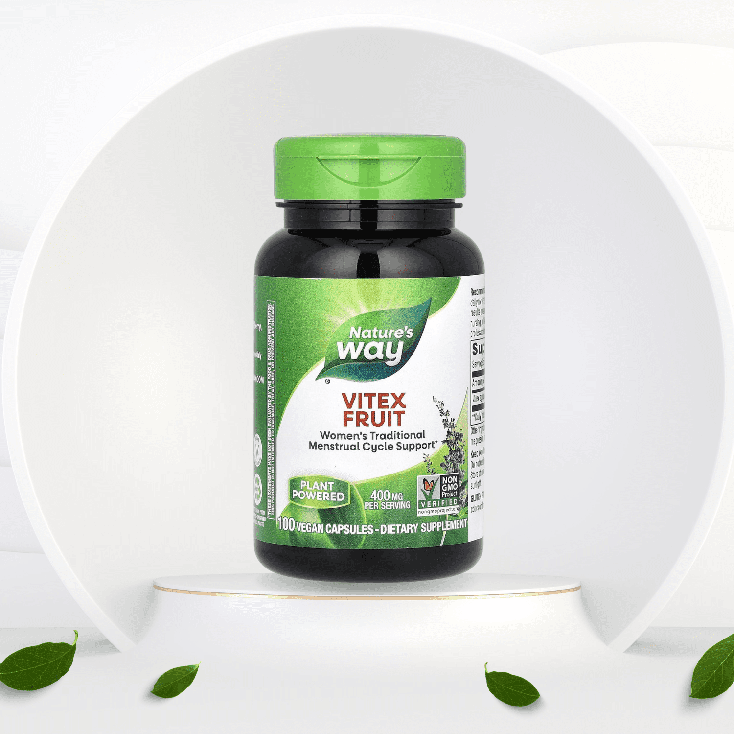 Vitex Fruit Menstrual Cycle Support Supplement – 400 mg Vegan Capsules Nature’s Way Vitex Fruit menstrual cycle support supplement bottle
